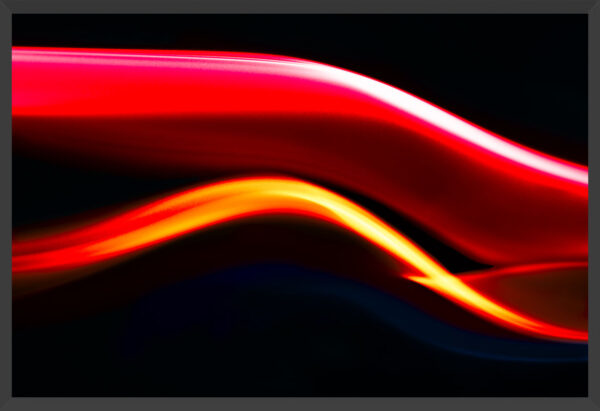 Streams of color on a black background.