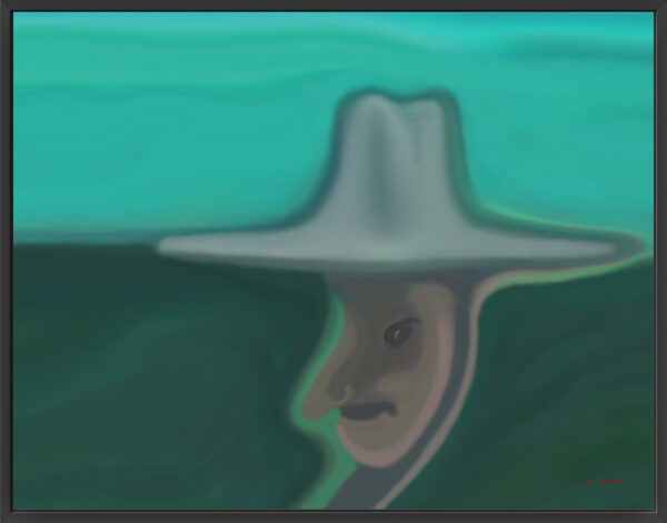 Old Hat icanvas n Black floating frame.